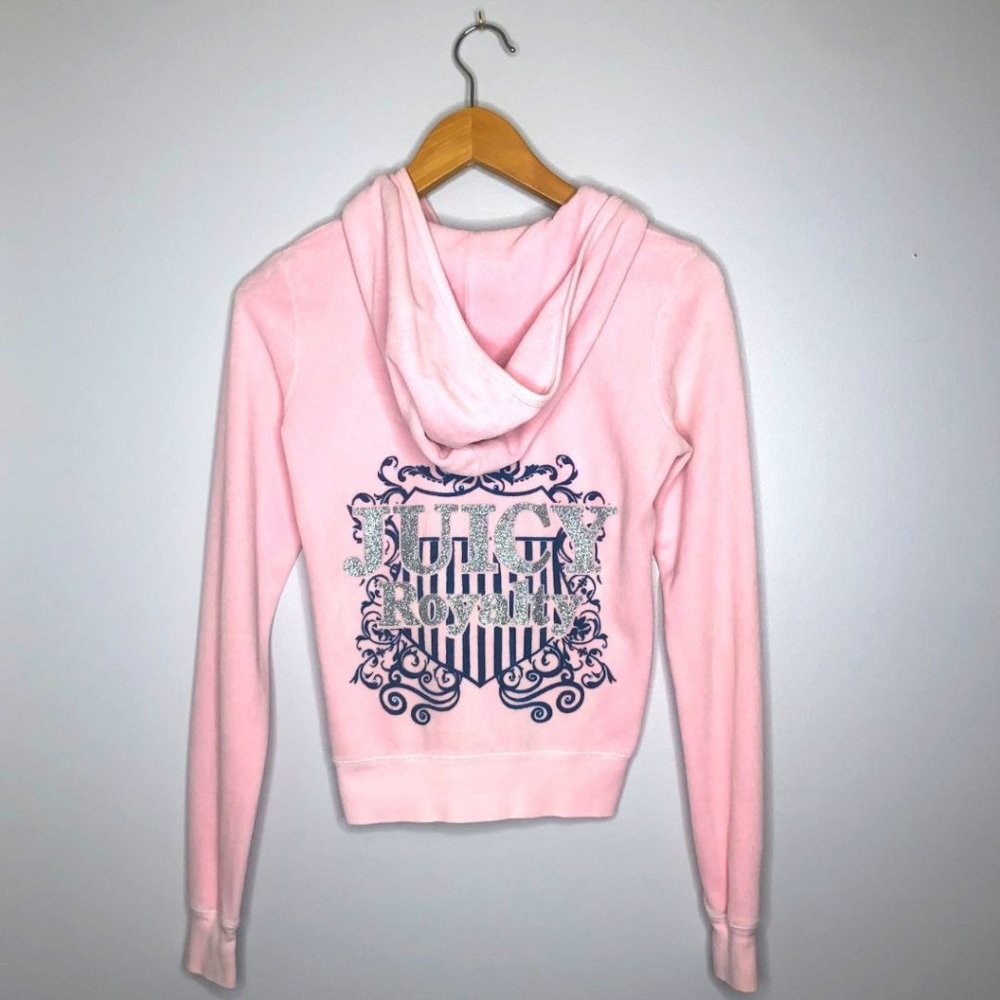 Juicy Couture Juicy Royalty Bling Pink Velour Hoodie